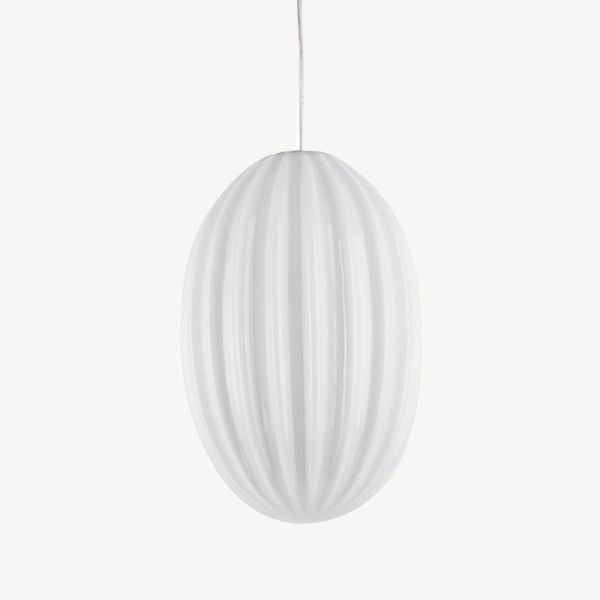 Swell Pendant Lamp, White Glass, small