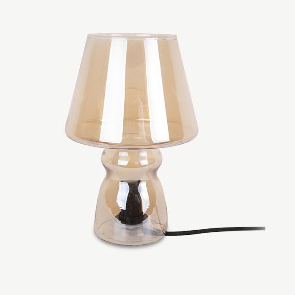 Classic tafellamp, amberbruin glas