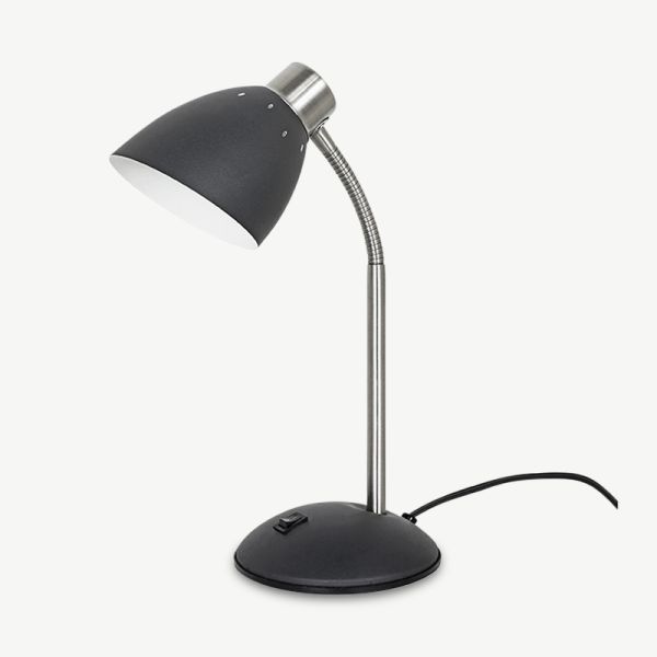 Dorm Table Lamp, Black Iron