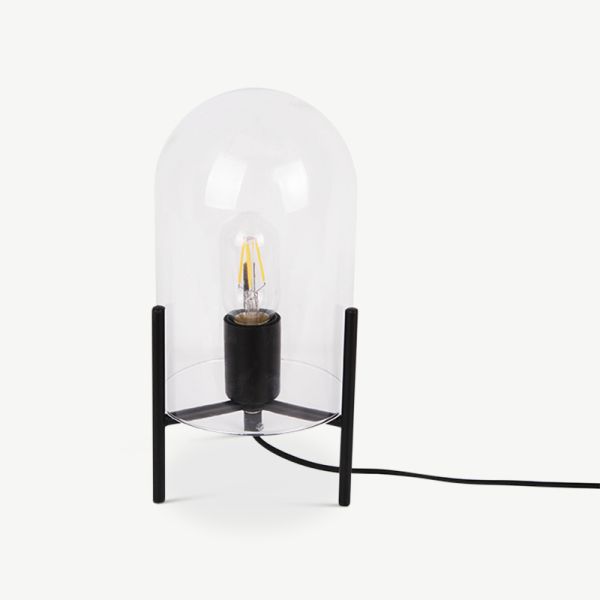Bell Table Lamp, Clear Glass