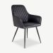 Harbour Dining Chair, Black PU leather & black legs oblique view