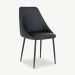 Fleur Dining Chair, Black PU Leather & Black oblique view
