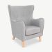 Milano Armchair, Light Grey Fabric & Natural legs