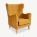 Milano stol, gul velour & naturlige ben
