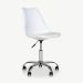 Oslo Office Chair, White PU Leather & chrome legs oblique view