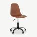 Stockholm Office Chair, Light Brown PU Leather & black legs oblique view