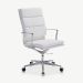 Maci Office Chair, White Leather & Chrome oblique view