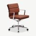 Bern Office Chair, Cognac Leather & Chrome oblique view