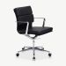 Bern Office Chair, Black Leather & Chrome oblique view