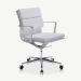 Bern Office Chair, White Leather & Chrome oblique view