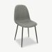 MOES Dining Chair, Grey Fabric & Black legs oblique view