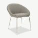 Stanley Dining Chair, Grey Fabric & Chrome legs