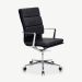 Maci Office Chair, Black Leather & Chrome oblique view