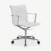 Walton Office Chair, White Leather & Chrome oblique view
