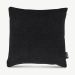 Furrel Cushion, Black Cotton & Fabric front view