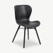 Bliss Dining Chair, Black PU-leather & Rubberwood