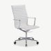 Akira Office Chair, White PU-leather & Chrome oblique view