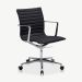 Walton Office Chair, Black Leather & Chrome oblique view