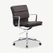 Bern Office Chair, Dark Brown Leather & Chrome