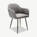 Brando spisebordsstol, grå velour & sorte ben set fra skrå vinkel