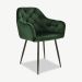 Vinny Dining Chair, Green Velvet & Black legs oblique view