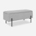Watson Bench, Light Grey Polyester & storage oblique view