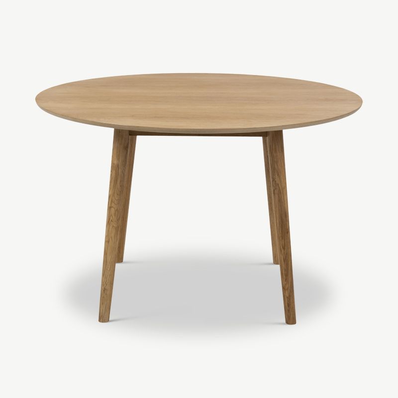 Saeko Round Dining Table, Oiled Wood & Oak legs