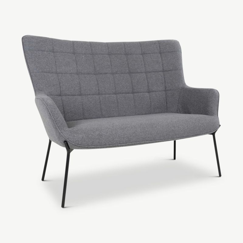 Dublin 2 Seater Sofa, Fabric &amp; Black legs