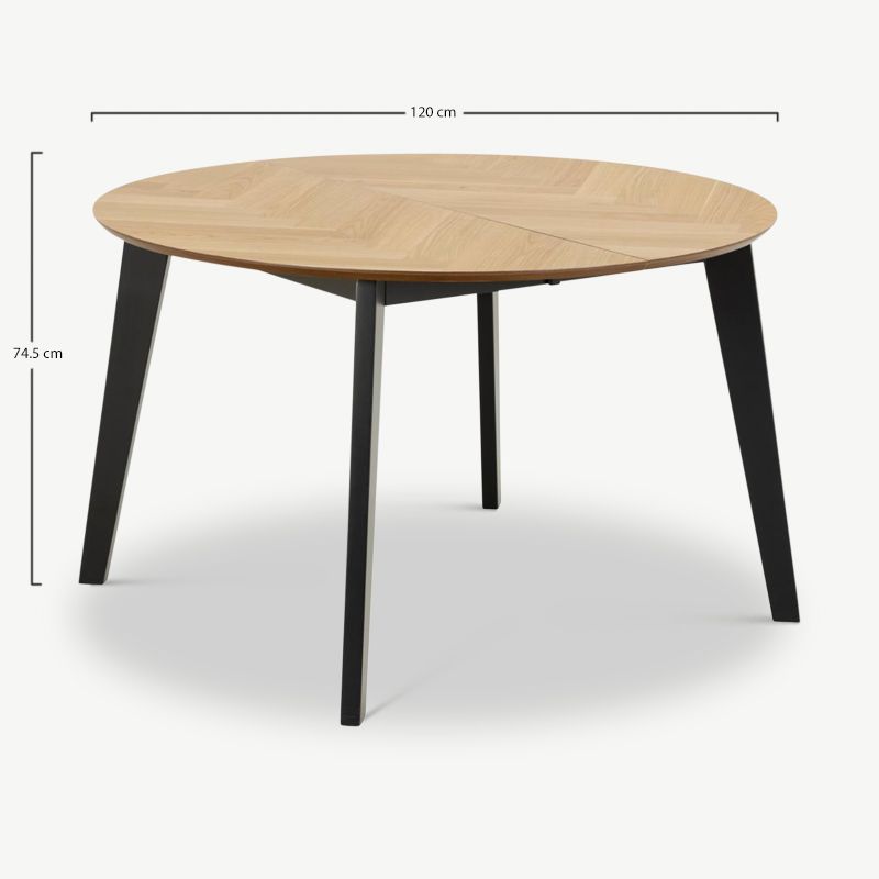 Dining Tables: Herringbone Round Dining Table-120cm